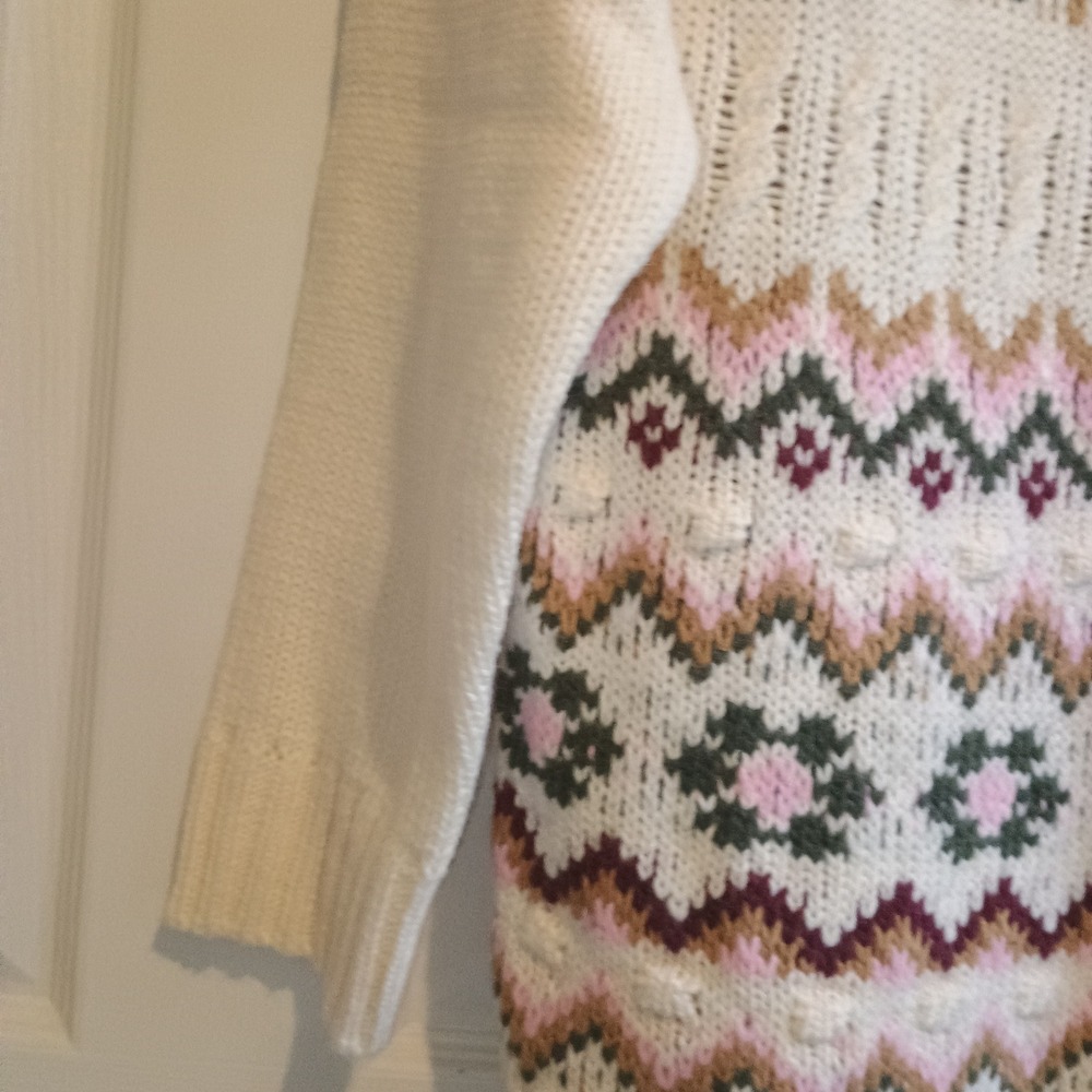 Perfectly Priscilla Large Nordic Fair Isle Tunic‎ Sweater Dress Wool Blend NWT - Picture 7 of 14